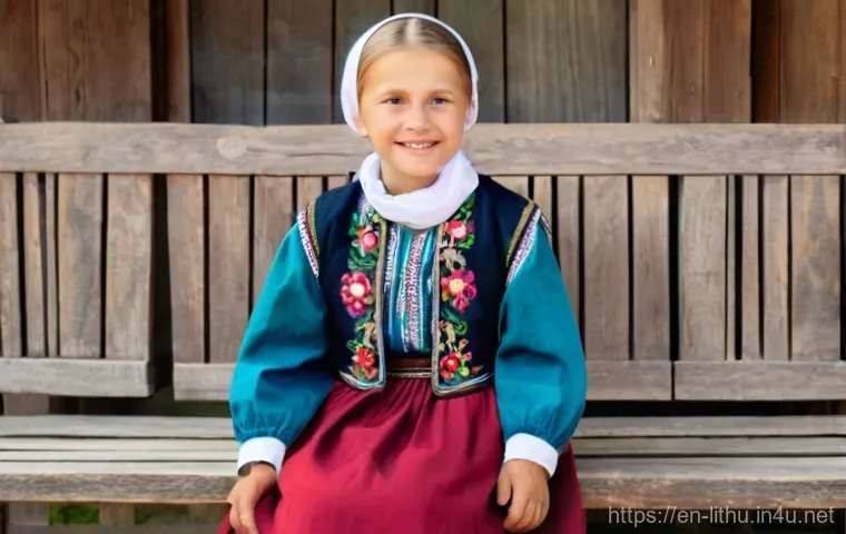 리투아니아 민족 구성과 특징 - **Prompt:** An elderly Lithuanian woman with gentle, wise eyes and a warm smile, wearing a modest, r...